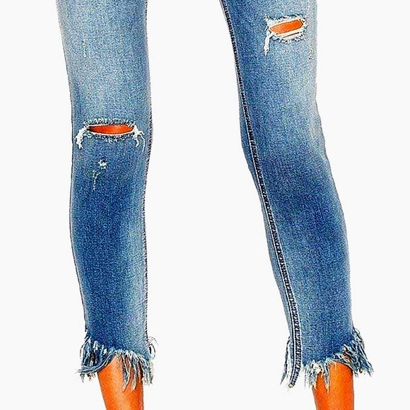 Free People mid-rise distressed frayed ankle jeans, size 25. - Picture 4 of 13